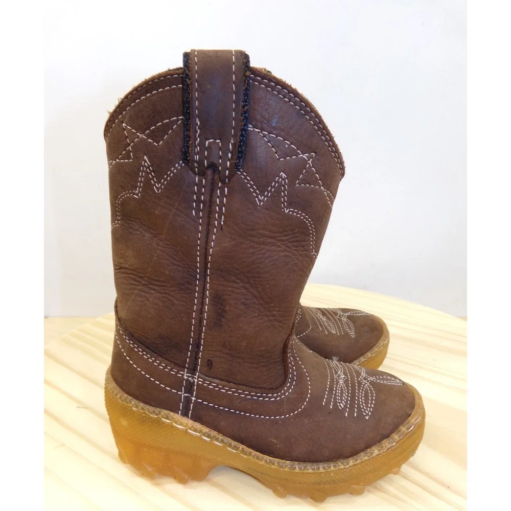 Zapiver Feveco‎ by Softwalk Western Boots Kids Toddlers Brown Size 25 / US 8.5
